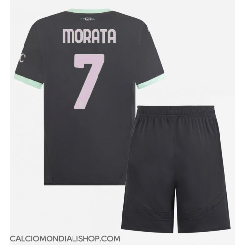 Maglie da calcio AC Milan Alvaro Morata #7 Terza Maglia Bambino 2024-25 Manica Corta (+ Pantaloni corti)